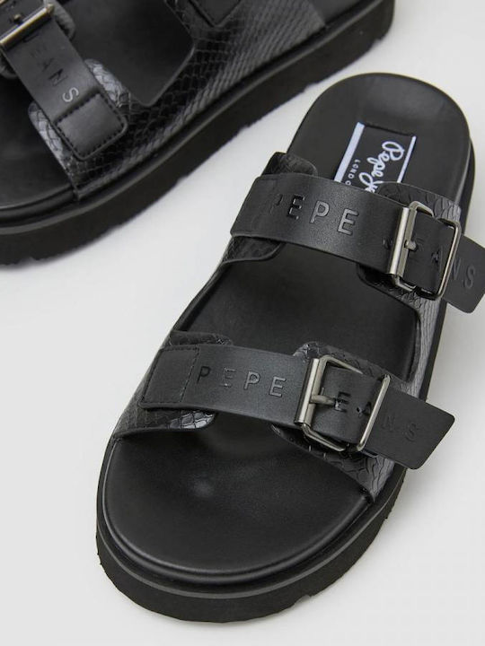 Pepe Jeans Women's Flat Sandals In Black Colour