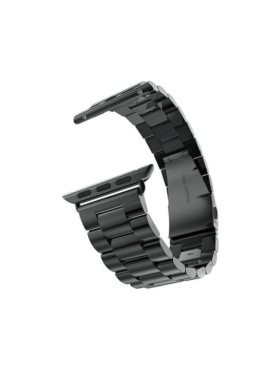 Techsuit Watchband W036 Armband Rostfreier Stahl Schwarz (Apple Watch 44/45/46mm/Ultra 49mm)