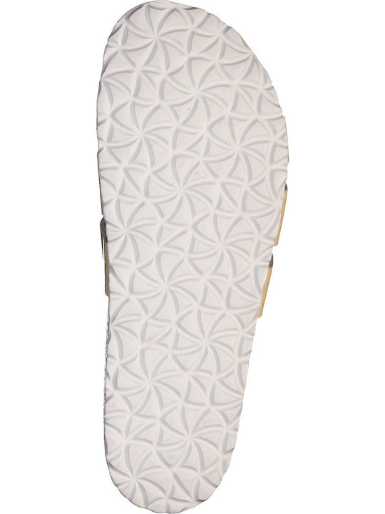 Leder Flache Sandalen für Damen in Gelb Farbe
