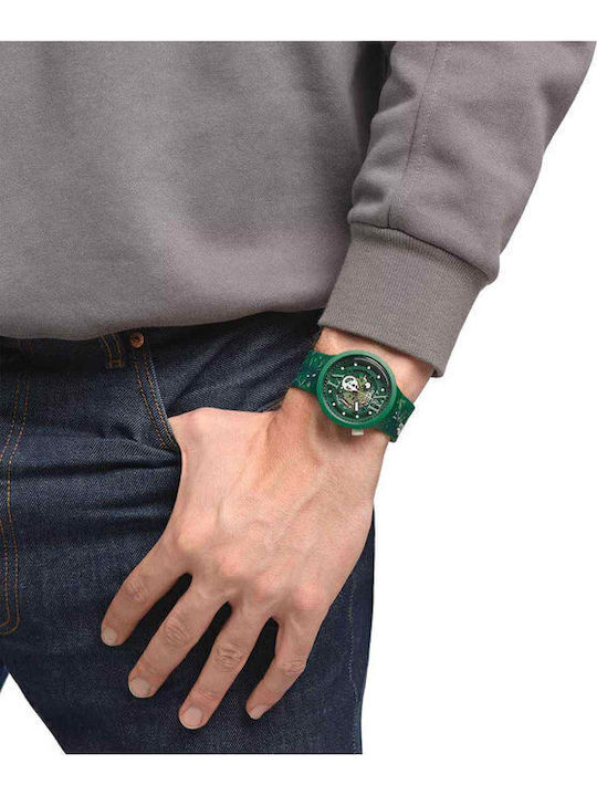 Swatch Swatch Damen Uhr mit Grün Kautschukarmband