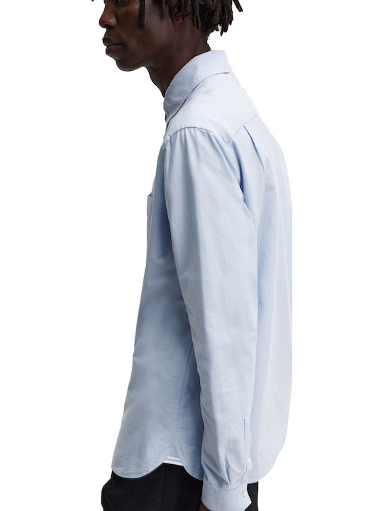 Long-sleeved Cotton Shirt Light Blue