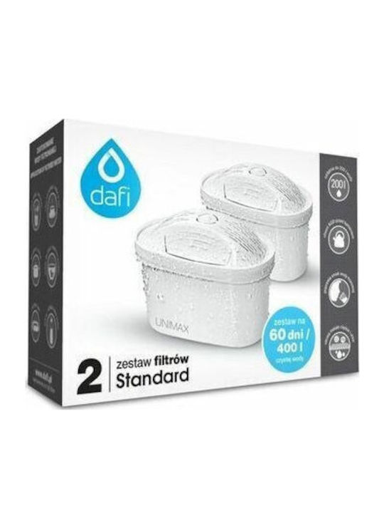 Dafi Water Filter Replacement for Jug from Activated Carbon Standard Unimax 2pcs White