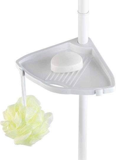 Wenko Compact Corner Floor Bathroom Shelf Plastic with 4 Shelves 26x19.5x27.5cm White