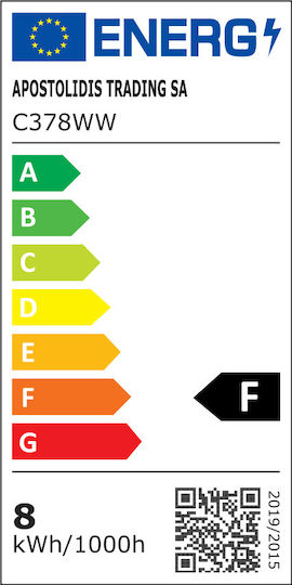 Diolamp Λάμπα LED 8W για Ντουί E14 και Σχήμα C37 Θερμό Λευκό 730lm