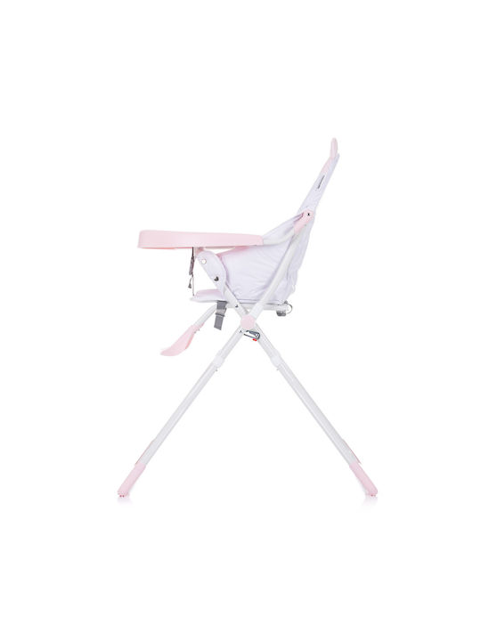Chipolino Teddy Klappbar Hochstuhl mit Metallrahmen & Sitz aus Kunstleder Rose Water