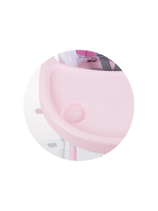 Chipolino Teddy Klappbar Hochstuhl mit Metallrahmen & Sitz aus Kunstleder Rose Water