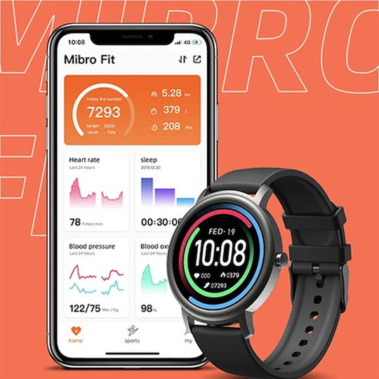 Mibro Air 42mm Smartwatch mit Pulsmesser (Schwarz)