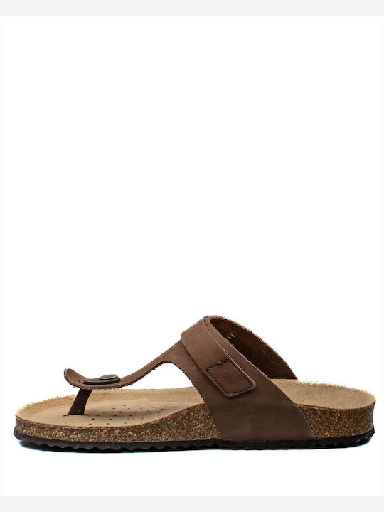 Brionia Leather Women's Flat Sandals in Brown Color