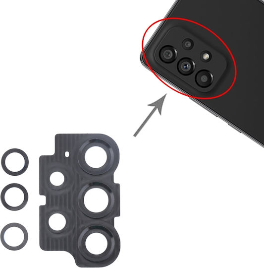 Τζαμάκι Κάμερας 10pcs Μαύρο για Samsung Galaxy A53 5G (SM-A536B)