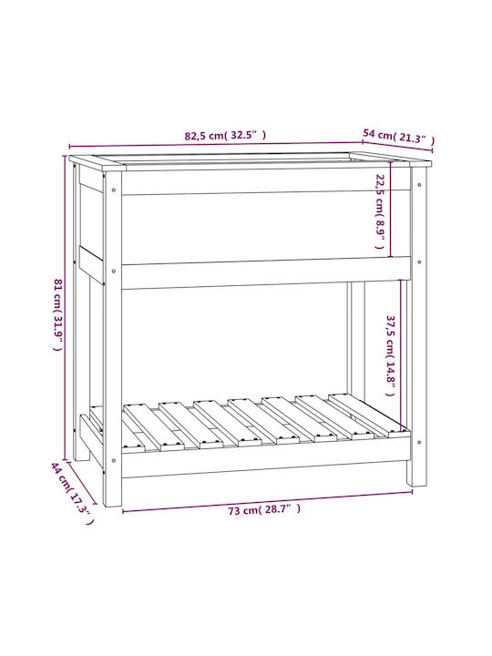 vidaXL Кутия за саксии Дърво Черен 82.5x54x81см.