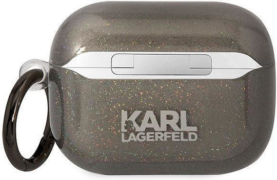 Karl Lagerfeld Karl & Choupette Θήκη Σιλικόνης με Γάντζο σε Μαύρο χρώμα για Apple AirPods Pro