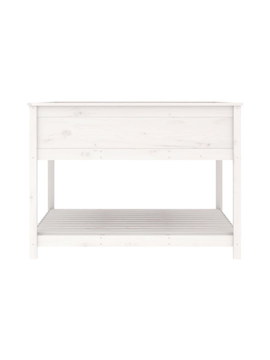 vidaXL Planter Box Lemn Alb 111.5x111.5x81cm.