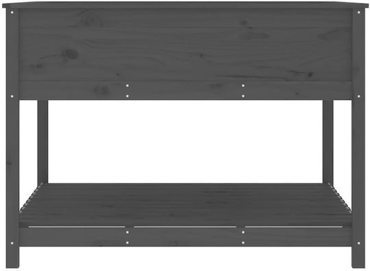 vidaXL Кутия за саксии Дърво Сив 111.5x111.5x81см.