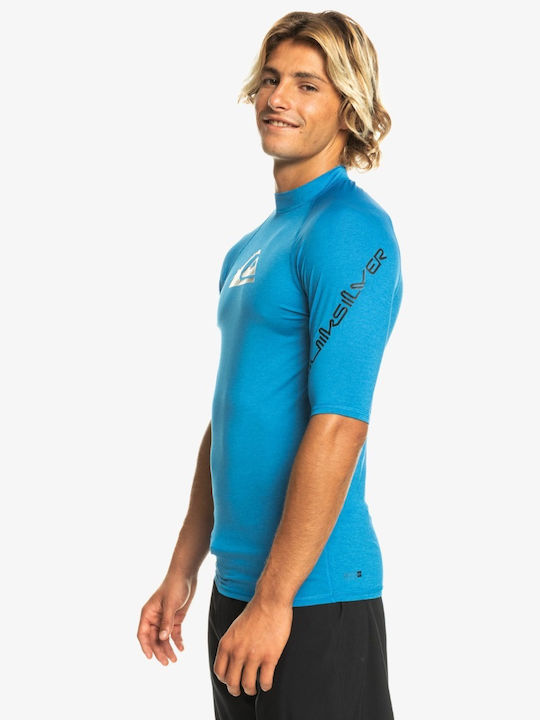 Quiksilver All Time Men's Short Sleeve Sun Protection Shirt Blue
