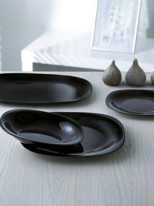 Luminarc Carine Plate Soup Plates Glass Black with Diameter 23.5cm 24pcs