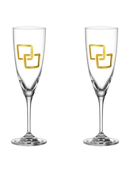 Capolavoro Wedding Carafe Set with Wine & Champagne Glasses made of Crystal 4pcs