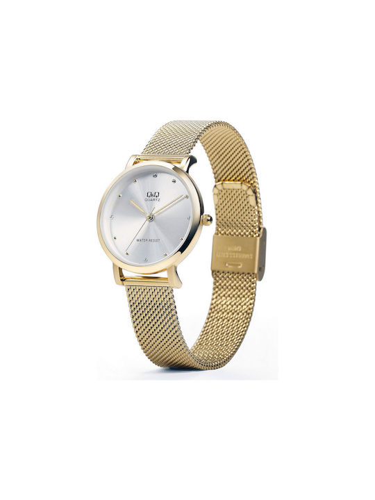 Q&Q Watch with Gold Metal Bracelet