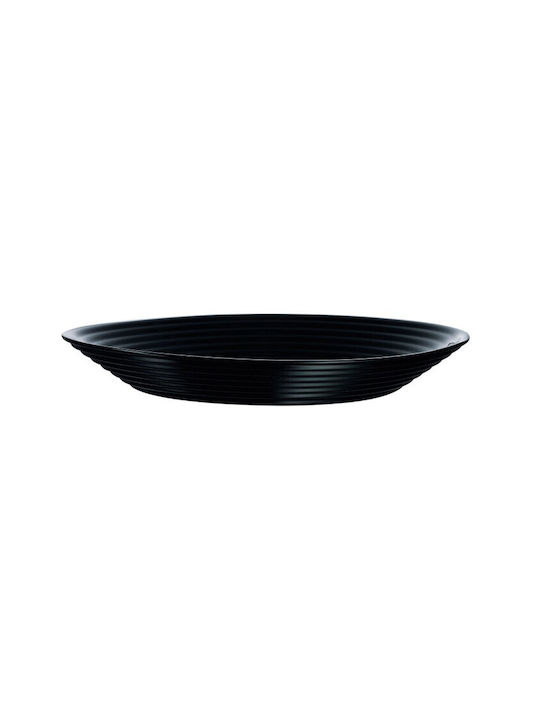 Luminarc Harena Plate Soup Glass Black with Diameter 23.5cm 24pcs