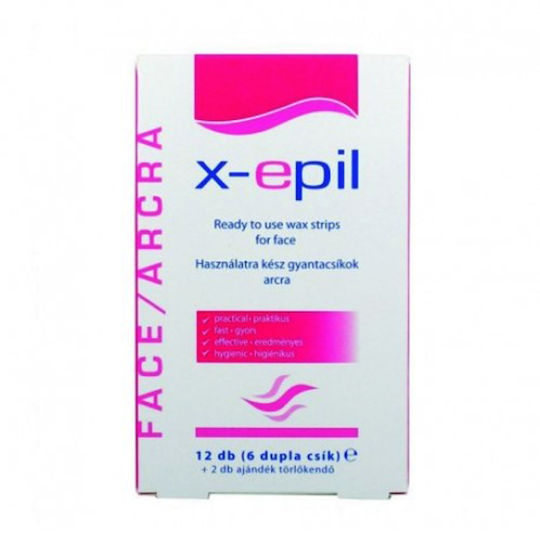 x-epil Premium Gel Soft Wax Strips for Face 12pcs