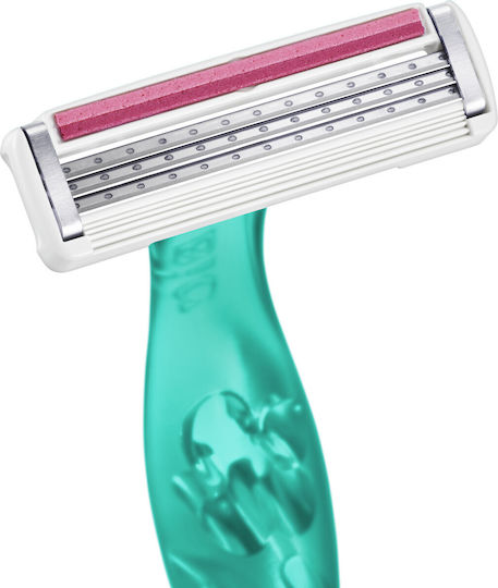 BIC Miss Soleil Aqua Ξυραφάκια Σώματος μιας Χρήσης με 3 Λεπίδες & Λιπαντική Ταινία για Ευαίσθητες Επιδερμίδες 3τμχ