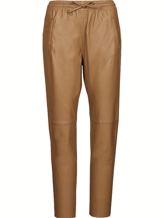 Femei Din material textil Pantaloni cu elastic Tabac maro