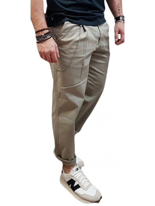 Pantaloni Chino Elastic Ecru