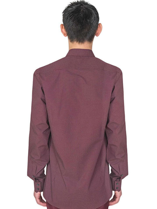 Antony Morato Men's Shirt Long Sleeve Cotton Eggplant