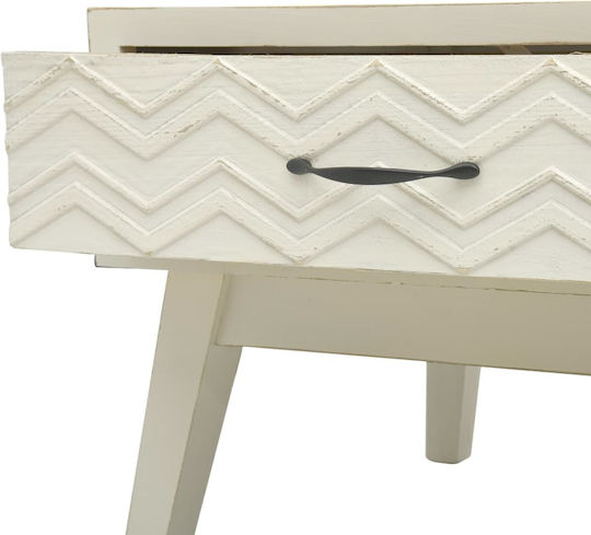 Rectangular Central Wooden Coffee Table with Drawers Gray M110xP50xH40cm