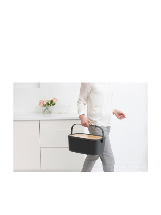 Brabantia Cradle-to-Cradle Ψωμιέρα με Καπάκι από Bamboo Dark Grey