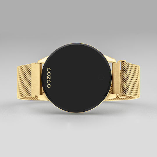 Oozoo Q00121 Stainless Steel 43mm Smartwatch με Παλμογράφο (Χρυσό)
