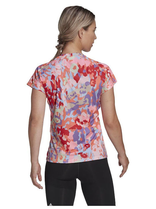 Adidas Essentials Minimal Branding Women's Athletic T-shirt Fast Drying with V Neck Multicolour