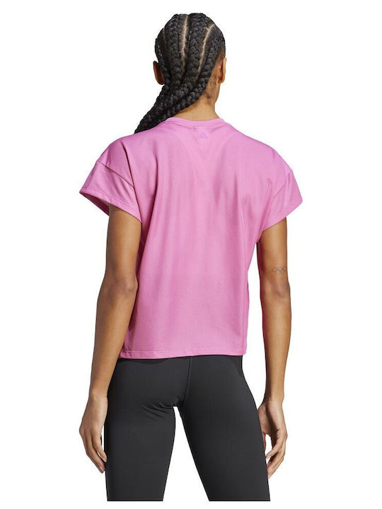 Adidas Hiit Aeroready Quickburn Γυναικείο Αθλητικό T-shirt Fast Drying Ροζ