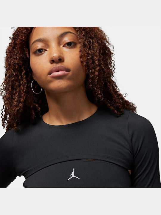Women's Crop Top Long Sleeve Black