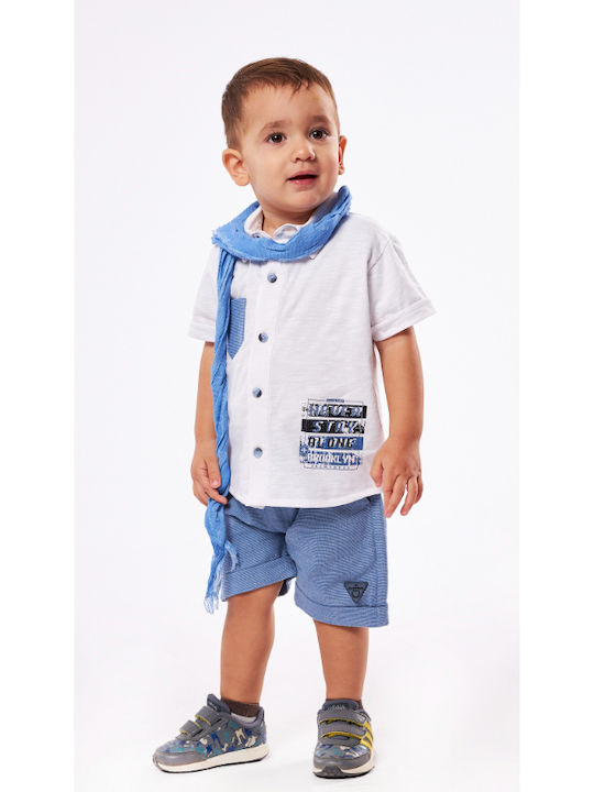 Hashtag Kids Set with Shorts Summer 2pcs White