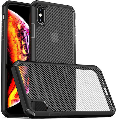 Techsuit Carbonfuse Back Cover Πλαστικό / Σιλικόνης Μαύρο (iPhone XS Max)