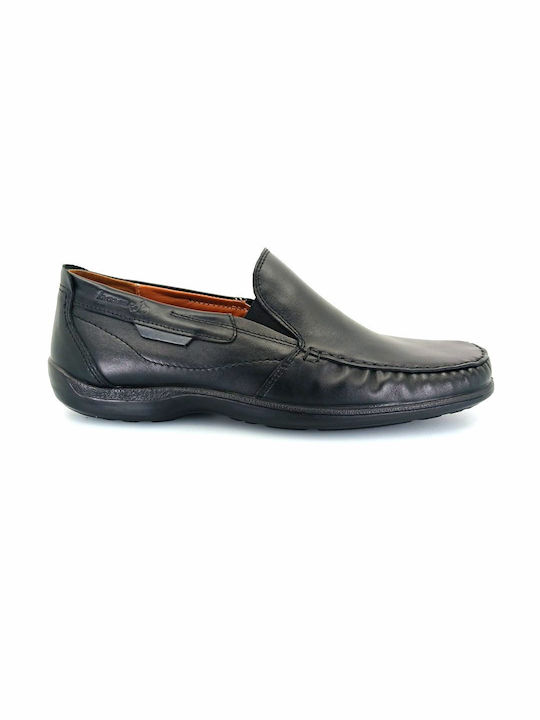 Boxer Men's Leather Moccasins Black