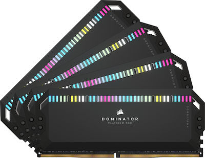 Corsair Dominator Platinum RGB 64GB DDR5 RAM cu 4 module (4x16GB) și Viteză 6200 pentru Desktop