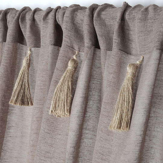 Curtain With Tunnel S-F Ibiza Taupe 140x260cm