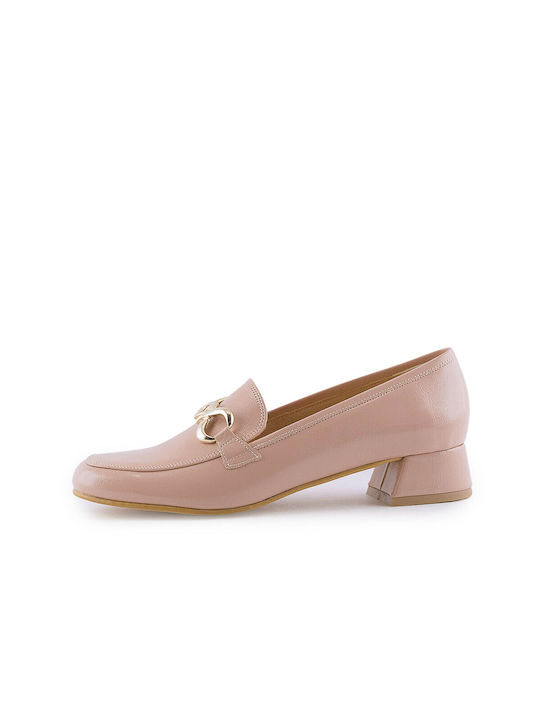 Stefania S Leather Heel Pink