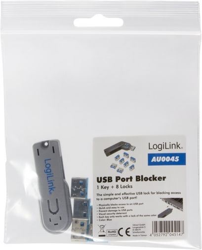 LogiLink Блокиране На Пристанище 1x Ключ + 8x Ключалки AU0045