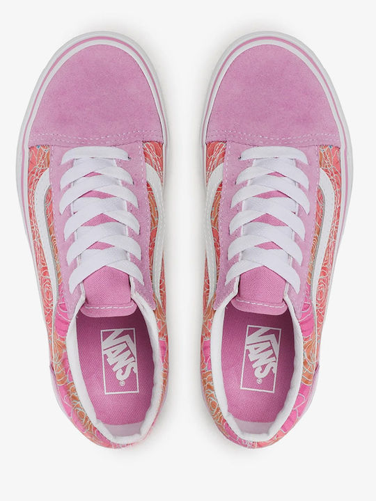 Old Skool Kids Sneakers Rose Camp Pink Floral