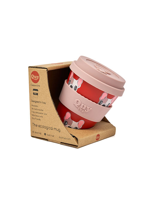 QuyCup Achille Becher Kunststoff mit Deckel Rot 230ml
