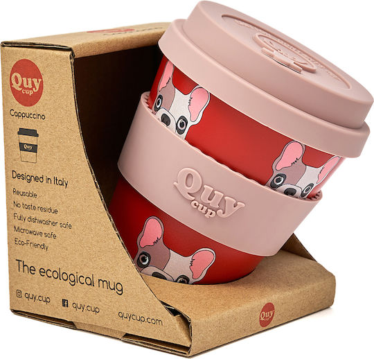 QuyCup Achille Becher Kunststoff mit Deckel Rot 230ml QuyCup Achille Becher Kunststoff mit Deckel Rot 230ml