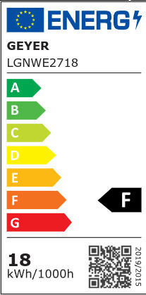 Geyer Λάμπα LED 18W 120mm για Ντουί E27 και Σχήμα G120 Θερμό Λευκό 1800lm