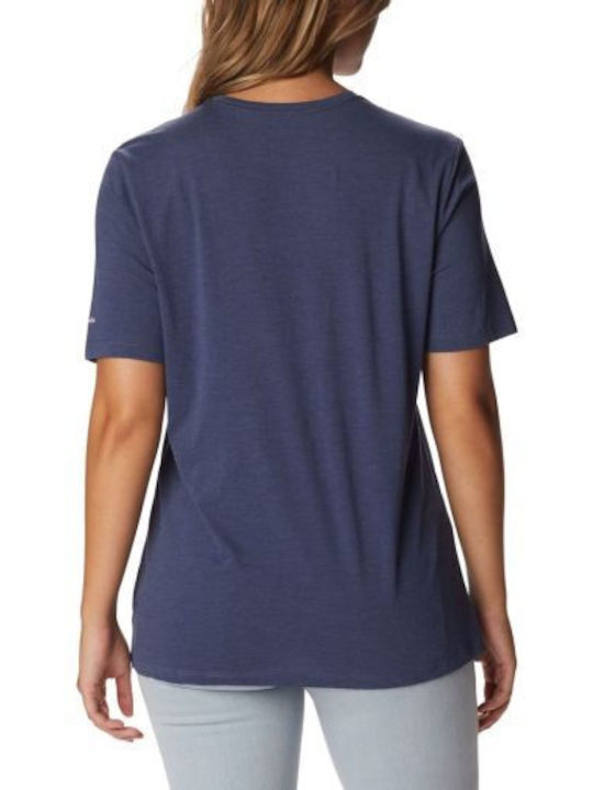 Columbia Γυναικείο T-shirt Navy Μπλε με Στάμπα