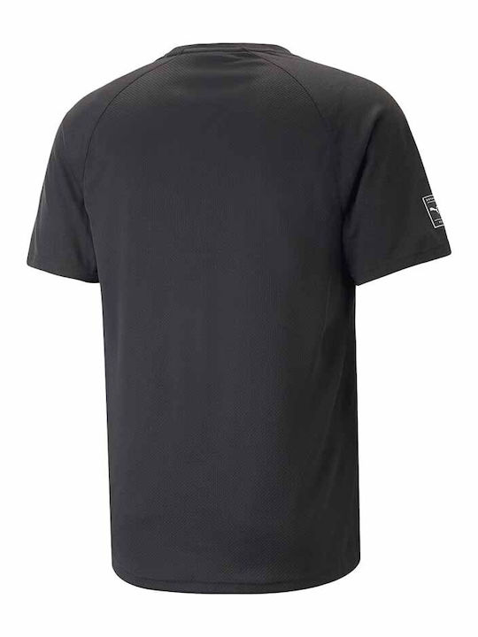 Puma Fit Ultrabreathe Triblend Bărbați T-shirt Sportiv cu Mânecă Scurtă Black/Fizzy Lime