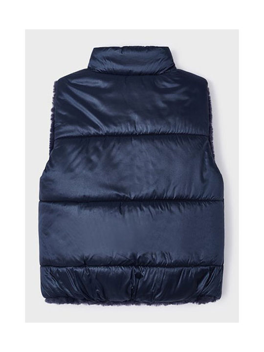 Mayoral Kids Quilted Jacket Sleeveless short Navy Blue