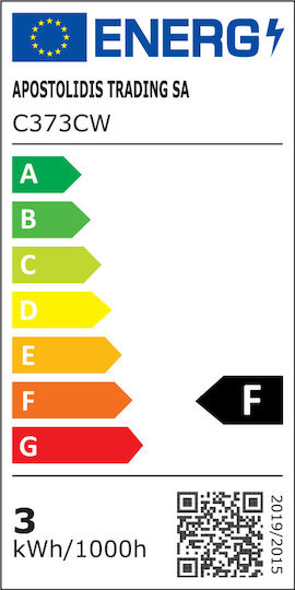 Diolamp Λάμπα LED 3W 100mm για Ντουί E14 και Σχήμα C37 Ψυχρό Λευκό 290lm