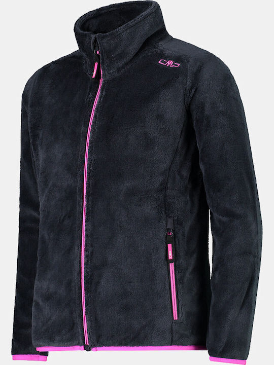 Kinder-Strickjacke Fleece Marineblau
