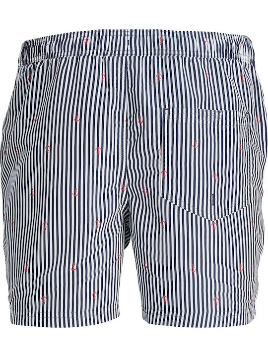 Jack & Jones Costum De Baie Bărbați Pantaloni Scurți Albastru Marin Cu Dungi